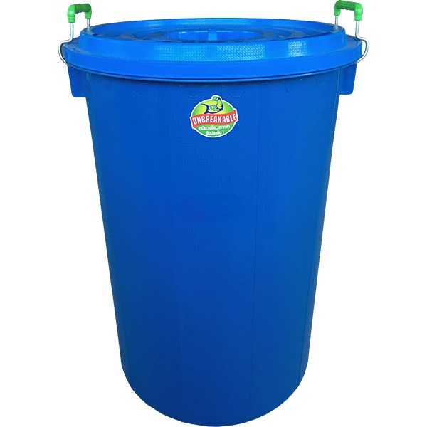 BIGONE ถังใส่น้ำพร้อมฝา แบบมาตรฐาน 80 ลิตร ขนาด 51x51x67ซม. สีน้ำงิน