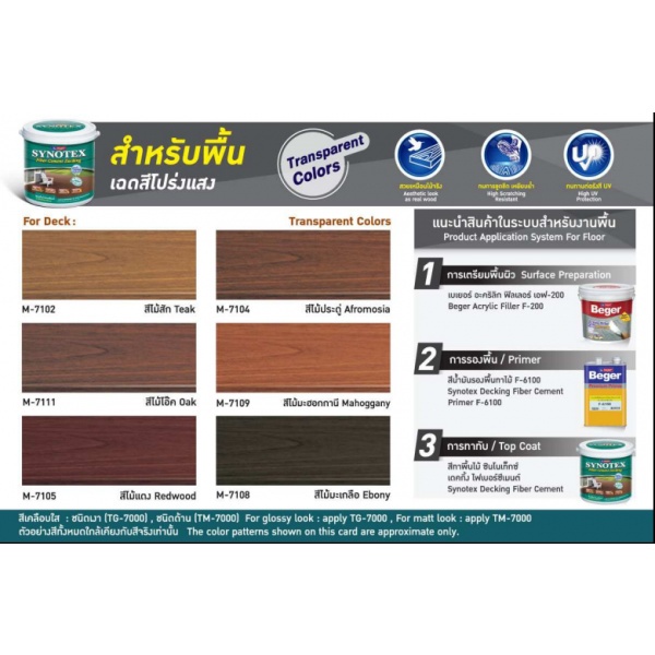 Beger สีทาพื้นไม้เบอร์ซีเมนต์ ชนิดเหลือบเงา M-7104 1กล. สีไม้ประดู่