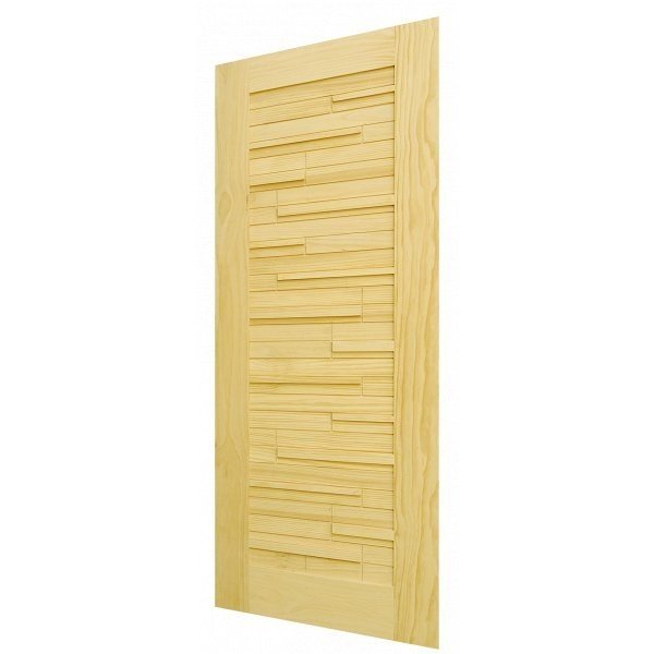 D2D ประตูไม้สน (Pine) บานทึบเซาะร่อง D2D-501 80 x 215 cm