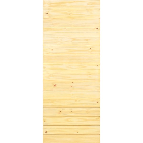 D2D ประตูไม้สน (Pine) บานทึบทำร่อง Borderless รุ่น Eco Pine-801 ขนาด 80x220 ซม.