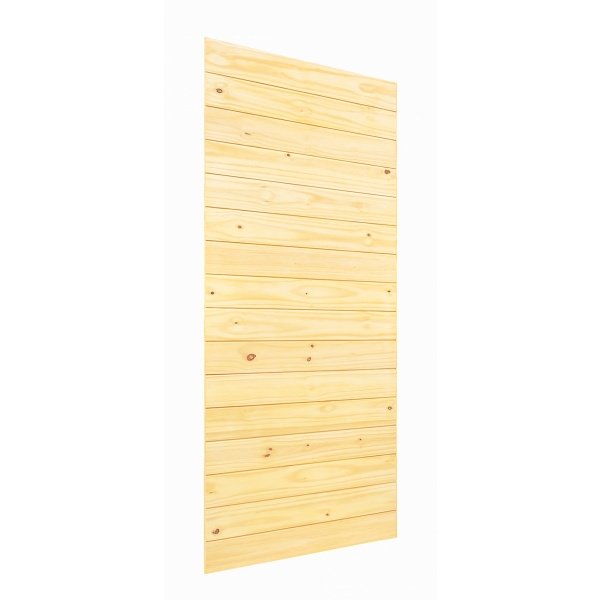 D2D ประตูไม้สน (Pine) บานทึบทำร่อง Borderless รุ่น Eco Pine-801 ขนาด 80x220 ซม.