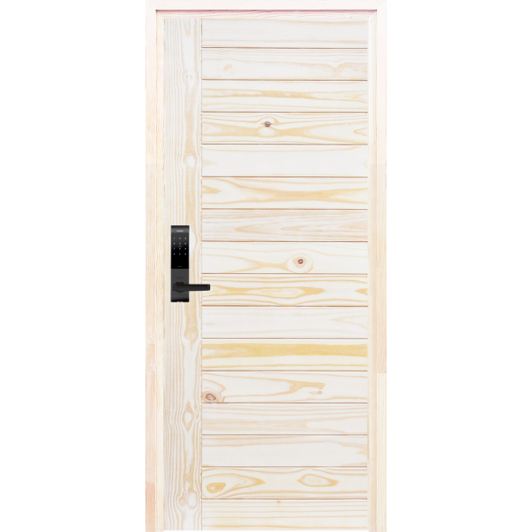 D2Dประตูไม้สน (Pine) บานทึบทำร่อง Borderless รุ่น Eco Pine-814 ขนาด 80x200 ซม.