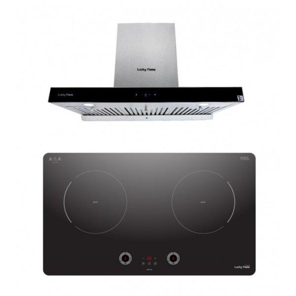 LUCKY FLAME ชุดเซ็ทเครื่องดูดควัน รุ่น RG-971T+ เตาฝัง BH-70IF(N)
