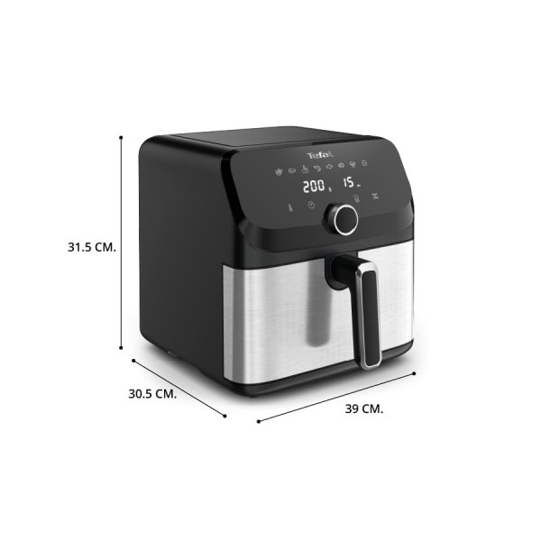 TEFAL หม้อทอดไร้น้ำมันระบบดิจิทัล ขนาด 7.5 ลิตร รุ่น EY855D68 สีดำ