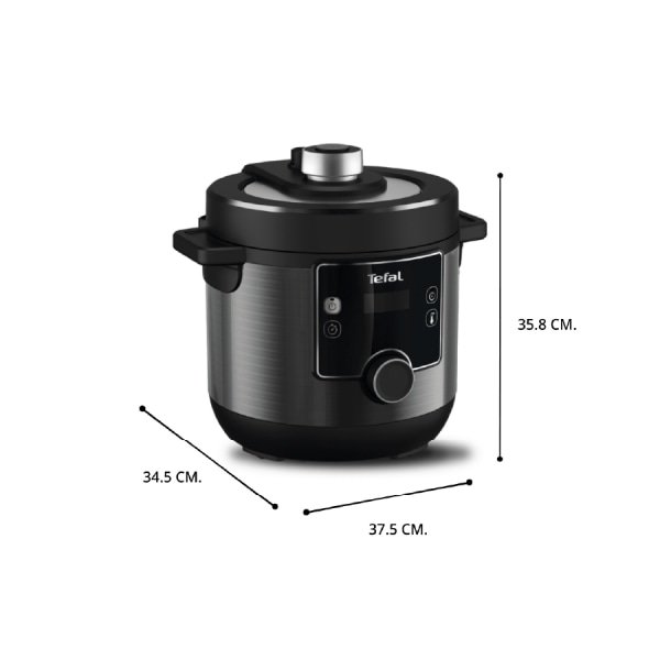 TEFAL หม้ออัดแรงดันไฟฟ้า Turbo Cuisine Maxi ขนาด 7.6 ลิตร รุ่น CY777866 สีเทา-ดำ