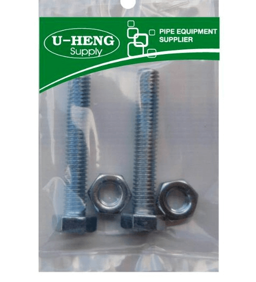 สกรูพร้อมน็อต 1/2x1-1/2 (2 ชิ้น/แพ็ค) uheng