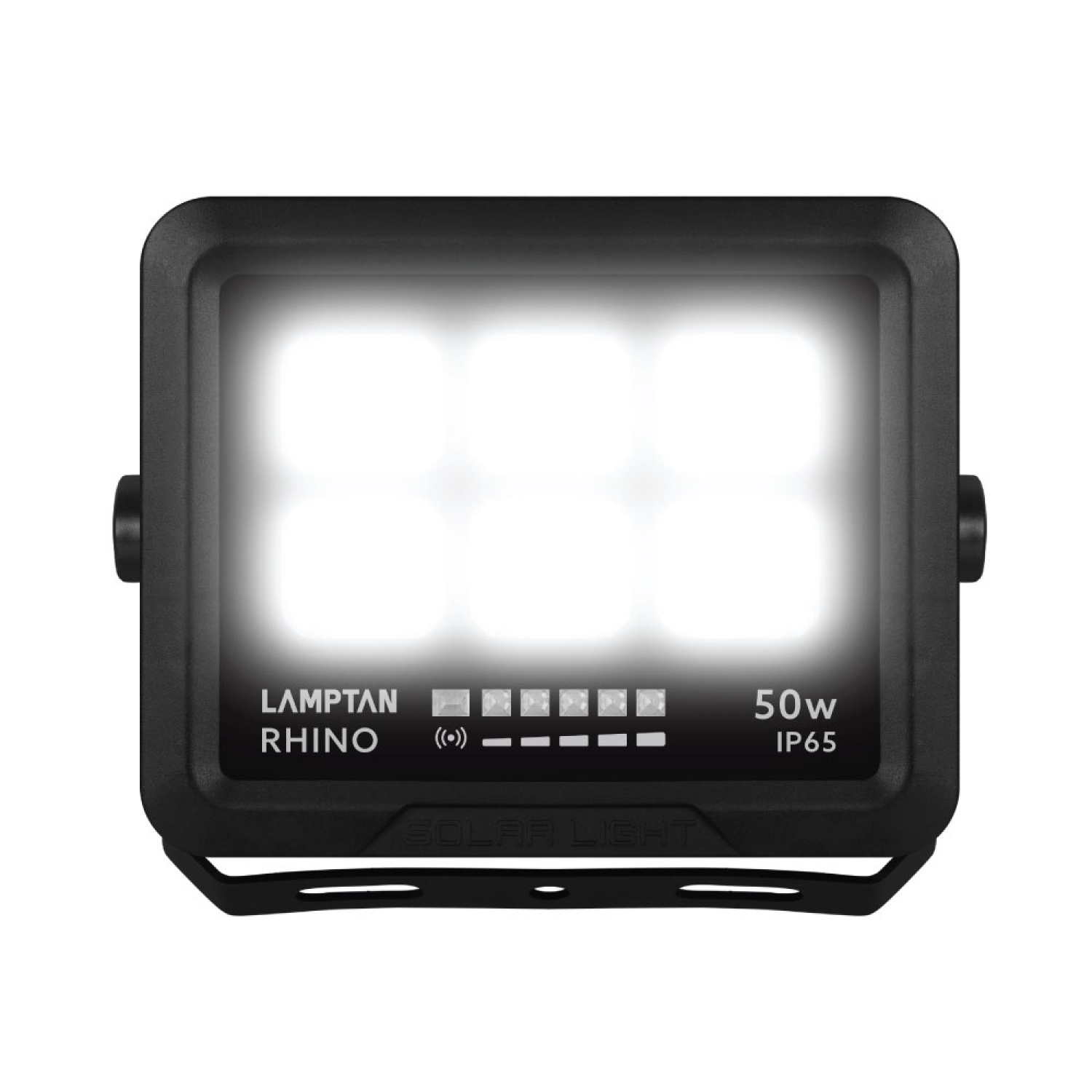 LAMPTAN โคมไฟฟลัดไลท์โซลาร์เซลล์ LED 50W รุ่นไรโน + รีโมท IP65 แสงเดย์ไลท์