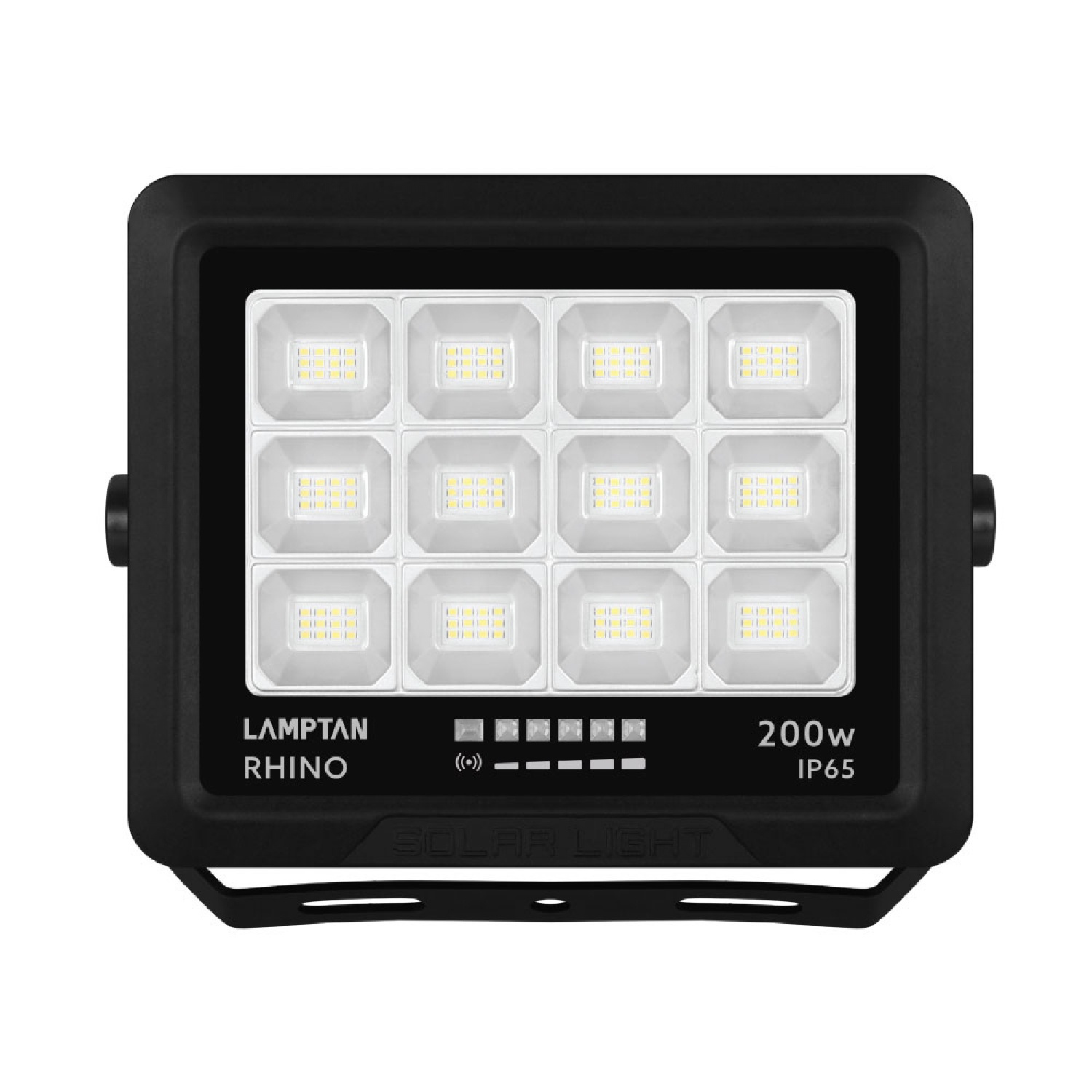 LAMPTAN โคมไฟฟลัดไลท์โซลาร์เซลล์ LED 200W รุ่นไรโน + รีโมท IP65 แสงเดย์ไลท์