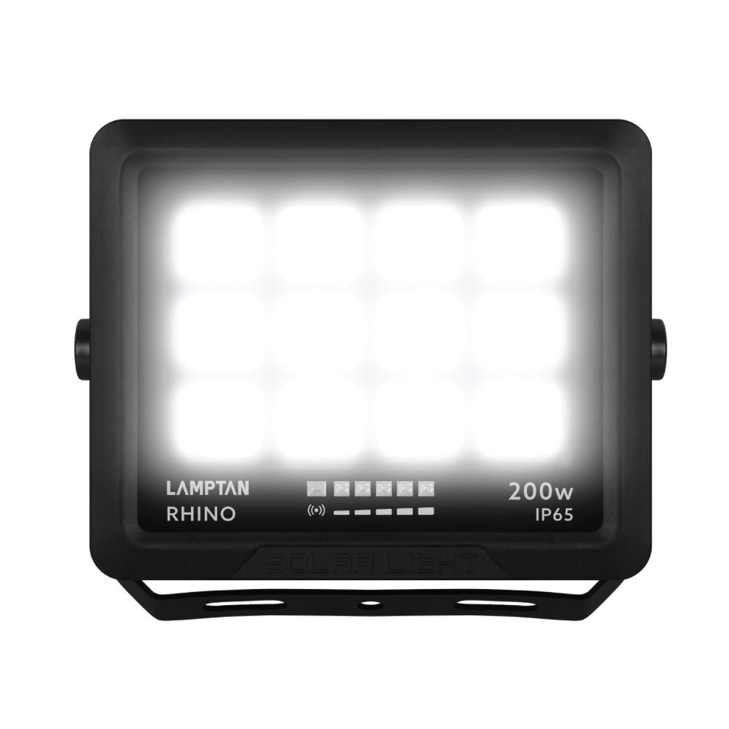 LAMPTAN โคมไฟฟลัดไลท์โซลาร์เซลล์ LED 200W รุ่นไรโน + รีโมท IP65 แสงเดย์ไลท์