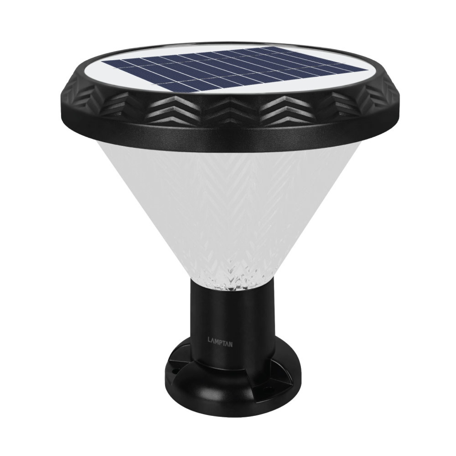 LAMPTAN โคมไฟหัวเสาโซลาร์เซลล์ LED 40W รุ่นเรนโบว์ CCT+RGB