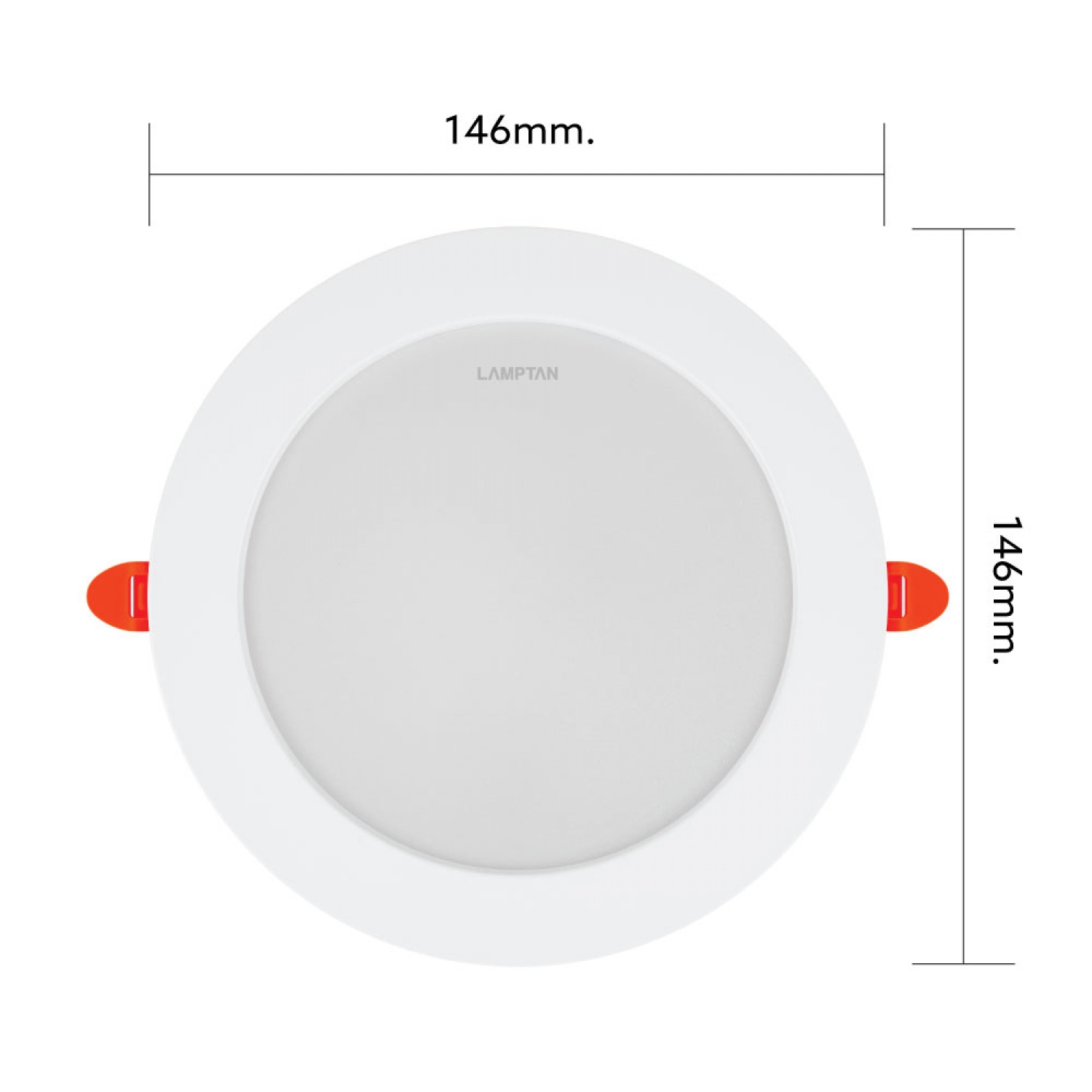 LAMPTAN โคมดาวน์ไลท์ LED แบบฝังหน้ากลม 5นิ้ว 15W รุ่นเมทัล แสงเดย์ไลท์