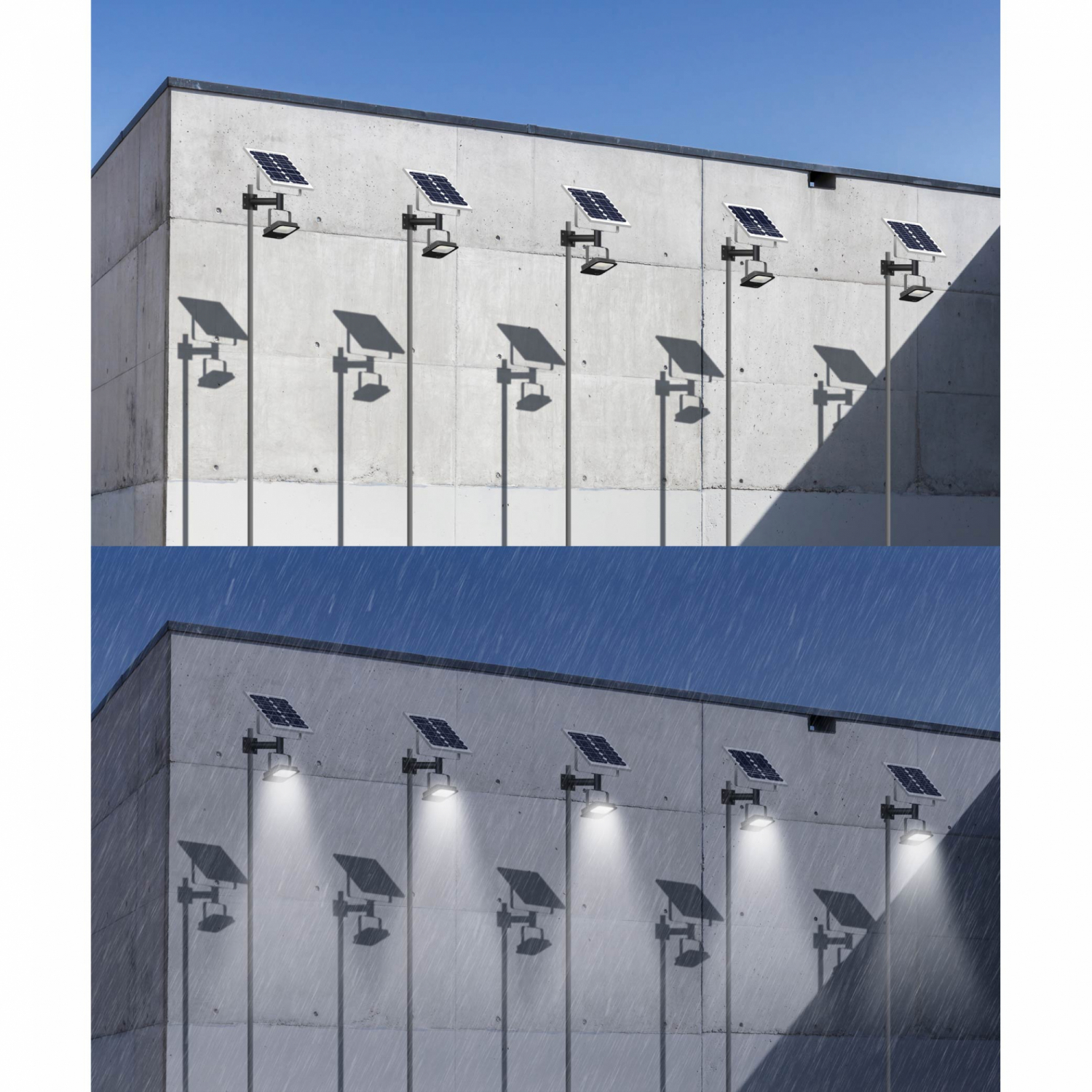LAMPTAN โคมไฟฟลัดไลท์โซลาร์ LED 1000W รุ่นอาร์ค แสงเดย์ไลท์