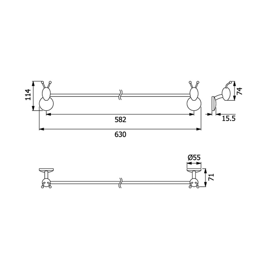 VRH ราวพาดผ้า รุ่น HM101-M101 ขนาด 60 ซม.