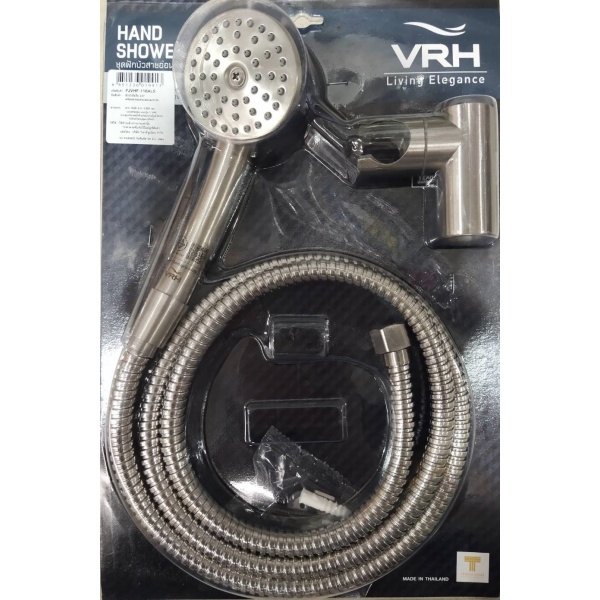 VRH ชุดฝักบัวสายอ่อนสแตนเลส 1 ระดับขนาด 2.5 นิ้ว สเตนเลส 304 รุ่น FJVHF-116ALS สีซาติน