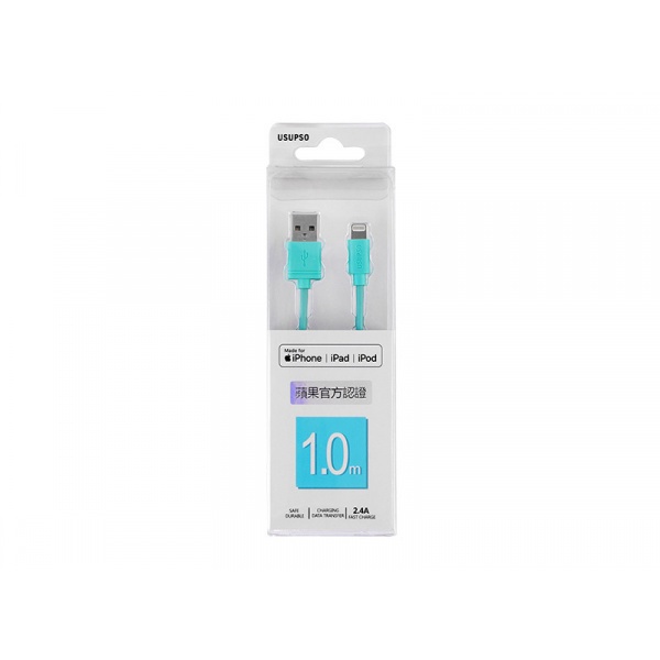 USUPSO สายดาต้าสำหรับ Apple 1 ม. สีฟ้า (#BM9)