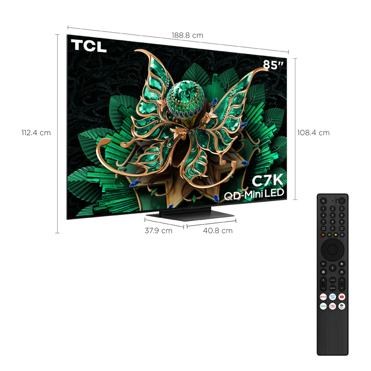 TCL โทรทัศน์ QD mini LED 4K TV ขนาด 85 นิ้ว รุ่น 85C7K สีดำ