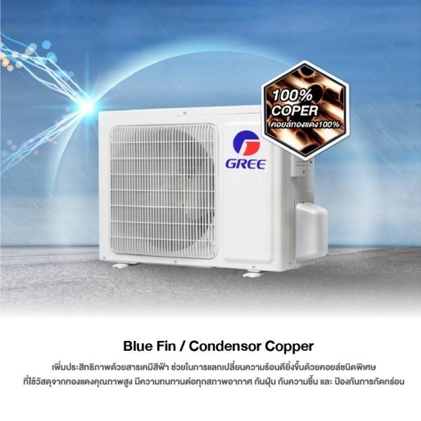 GREE เครื่องปรับอากาศ Pular (Groovi) Fix-Speed ขนาด 9000 BTU รุ่น GWC09AGCF1 สีขาว