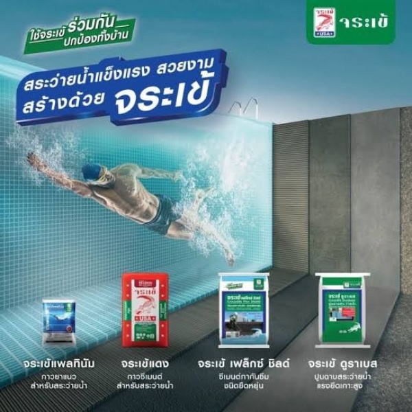 จระเข้ ปูนฉาบสระว่ายน้ำและผนังคอนกรีต ดูราเบส ขนาด 20 กก. สีเทา