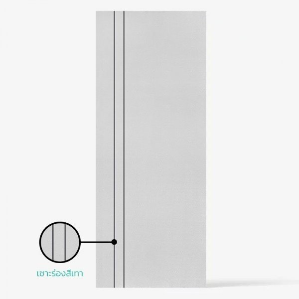 ECO-DOOR ประตูภายใน UPVC เอ็กซ์ทรูชั่น รุ่น PE4 ขนาด 80x200 ซม. สีขาว (เจาะลูกบิด)