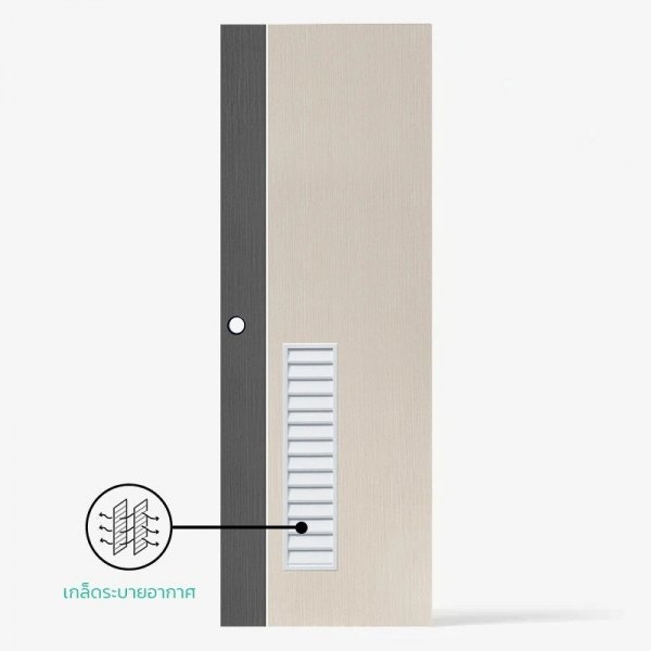 ECO-DOOR ประตูภายใน UPVC เอ็กซ์ทรูชั่น รุ่น PD3 ขนาด 70x200 ซม. สีเกรย์ไอเวอรี่ (เจาะ)
