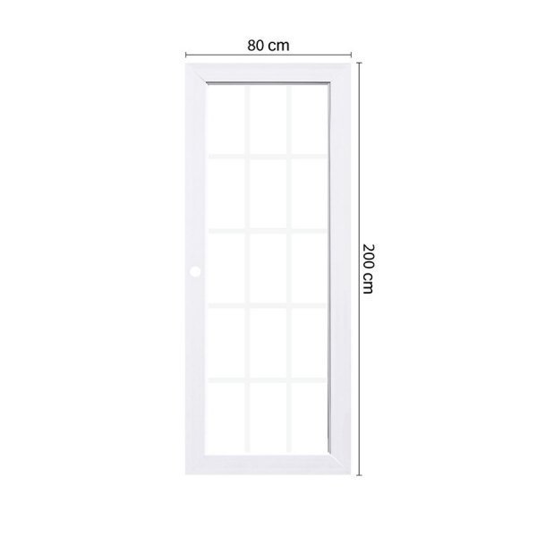 ECO-DOOR ประตู UPVC โปรไฟล์ รุ่น 15 Light ภายใน ขนาด 80x200 ซม. สีขาว (เจาะลูกบิด)