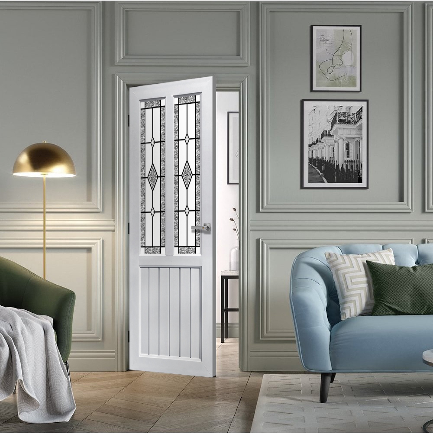 ECO-DOOR ประตู UPVC โปรไฟล์ รุ่น D2 ภายใน ขนาด 80x200 ซม. สีขาว (เจาะลูกบิด)