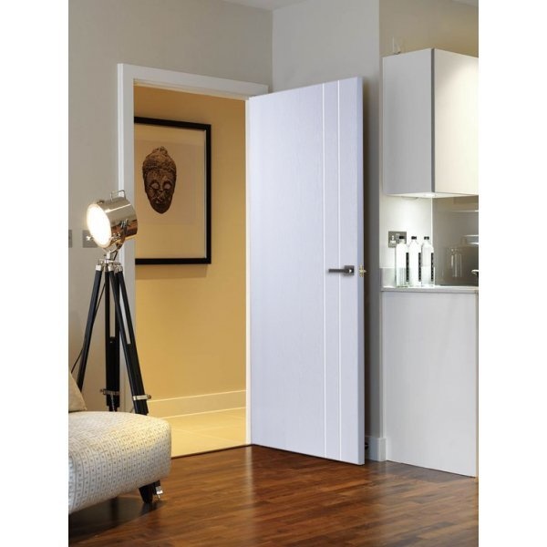 ECO-DOOR ประตูยูพีวีซี รุ่น UPVC 2L 80x220 ซม. สีขาว (ไม่เจาะ)
