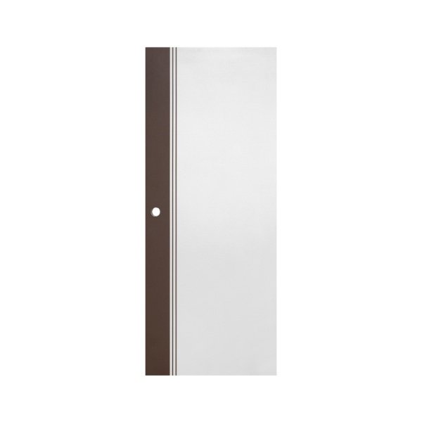 ECO-DOOR ประตู uPVC ภายนอก รุ่น ED2 ขนาด 80x200 ซม. สีทูโทน น้ำตาล-ขาว (เจาะลูกบิด)
