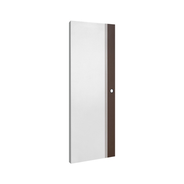 ECO-DOOR ประตู uPVC ภายนอก รุ่น ED2 ขนาด 80x200 ซม. สีทูโทน น้ำตาล-ขาว (เจาะลูกบิด)
