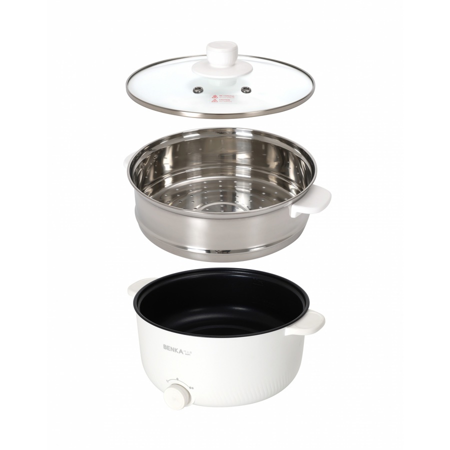BENKA หม้ออเนกประสงค์ ขนาด 3L รุ่น DFFW-009 สีขาว