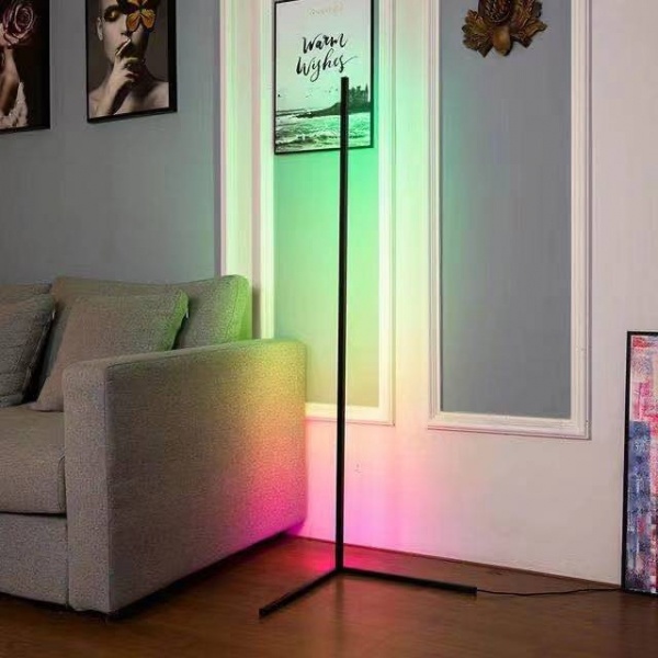 EILON โคมไฟตั้งพื้นโมเดิร์น RGB 20w พร้อมรีโมท สูง 1.45m รุ่น ALD-03 สีดำ