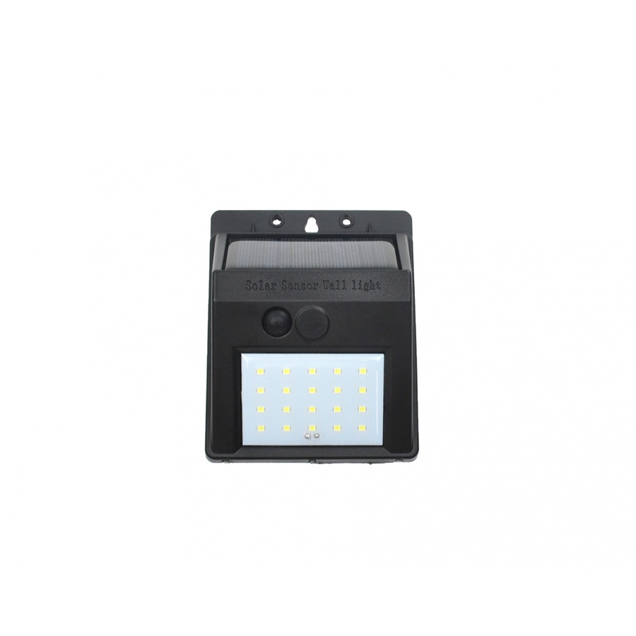 EILON โคมไฟติดผนังโซลาร์เซลล์ 3W IP65 รุ่น T1611G แสงเดย์ไลท์ สีดำ
