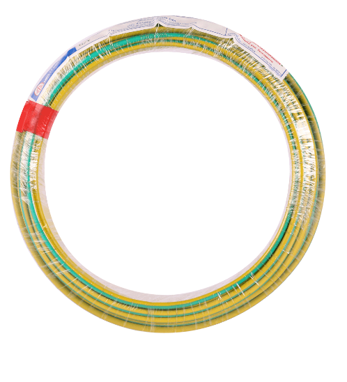 BCC สายไฟ THW 1x4 ตร.มม. 30 m. สีเขียวคาดเหลือง