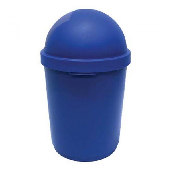 PETCHSIAM ถังขยะทรงกลมฝาสวิง 28L. ฝาสีเทา 34x34x59 ซม. รุ่น 6101 สีน้ำเงิน