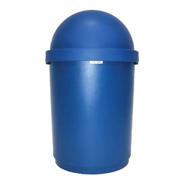PETCHSIAM ถังขยะทรงกลมฝาสวิง 28L. ฝาสีเทา 34x34x59 ซม. รุ่น 6101 สีน้ำเงิน