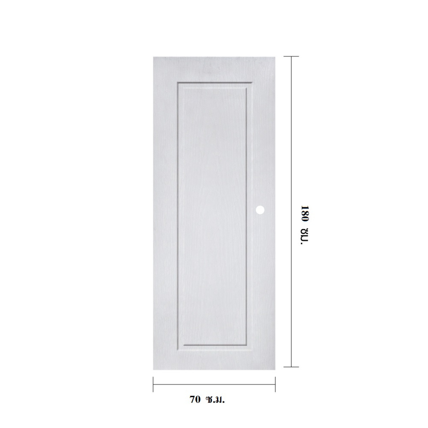 WELLINGTAN ประตูยูพีวีซี บานทึบลูกฟัก REVO WNR007 70x180ซม. สีขาว (เจาะ)