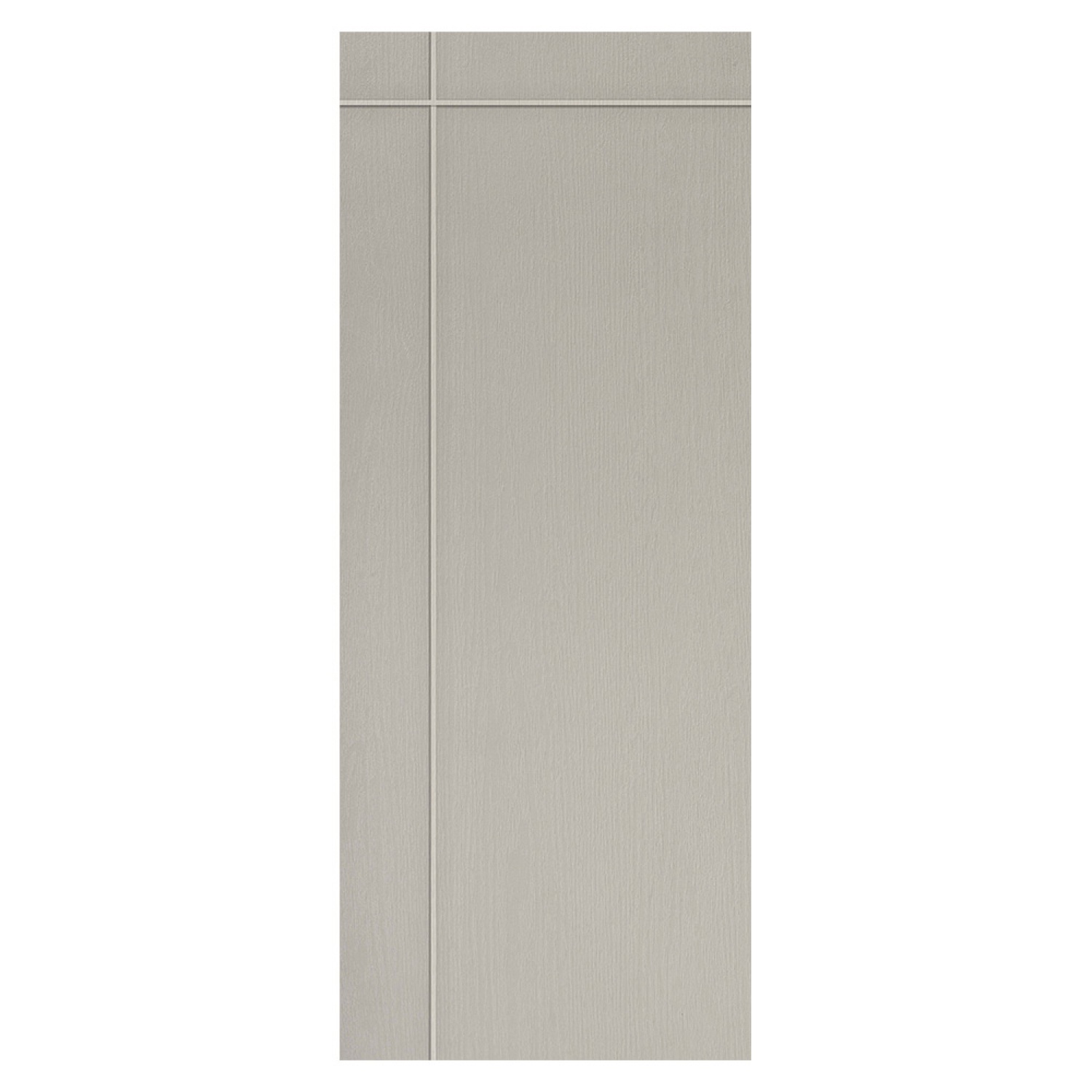 WELLINGTAN ประตู UPVC ผิว Revo เซาะร่องเส้นตั้ง 1 เส้น เส้นนอน 1 เส้น รุ่น PRM002 ขนาด 80x200 ซม. สีเบจ (ไม่เจาะลูกบิด)