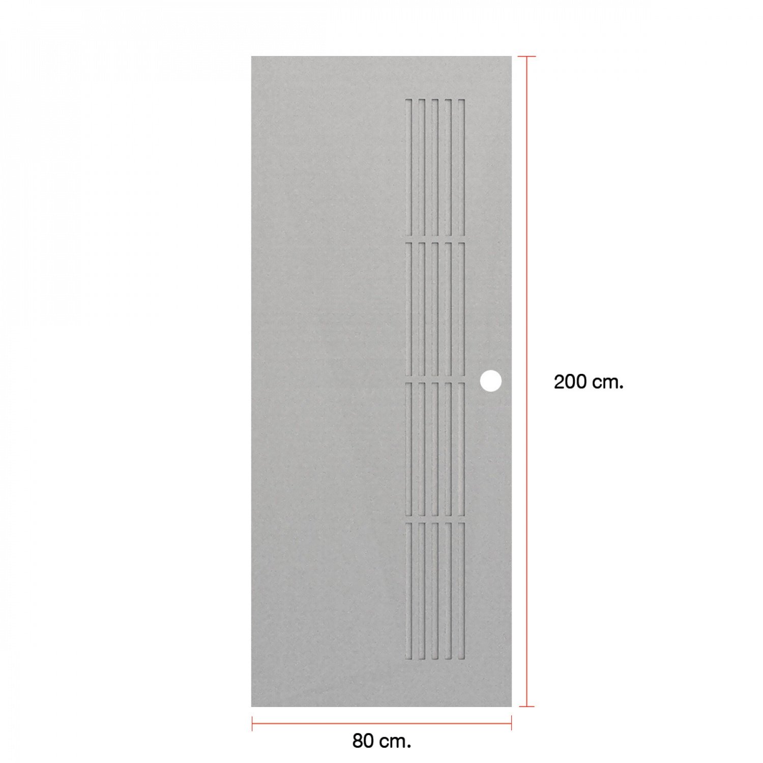 WELLINGTAN ประตู UPVC รุ่น WT001J (สำหรับใช้ภายนอก) แว็คร่อง ขนาด 80x200 ซม. สีเทา (เจาะลูกบิด)