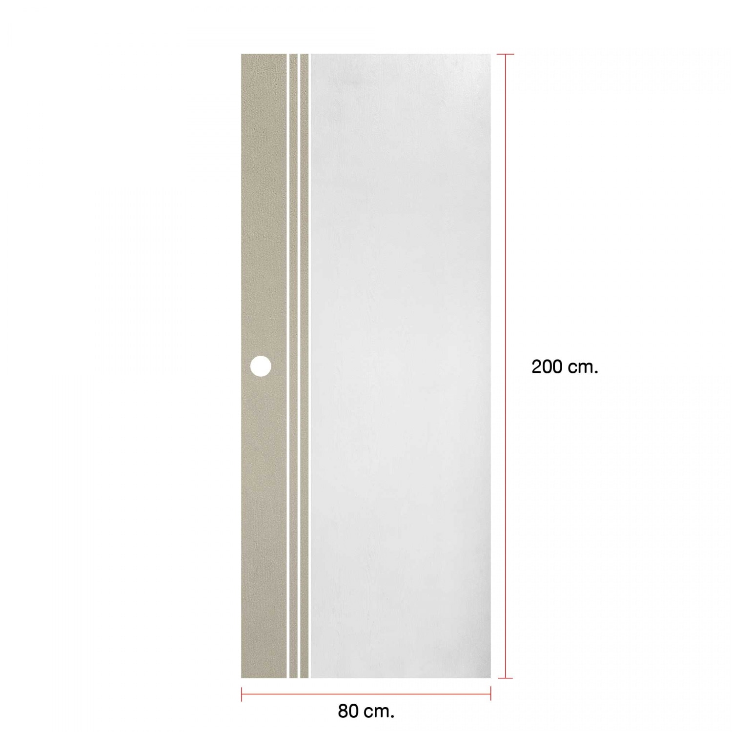 WELLINGTAN ประตู UPVC รุ่น WT028M (สำหรับใช้ภายนอก) เซาะร่อง ขนาด 80x200 ซม. สีทูโทน ขาว/เบจ (เจาะลูกบิด)
