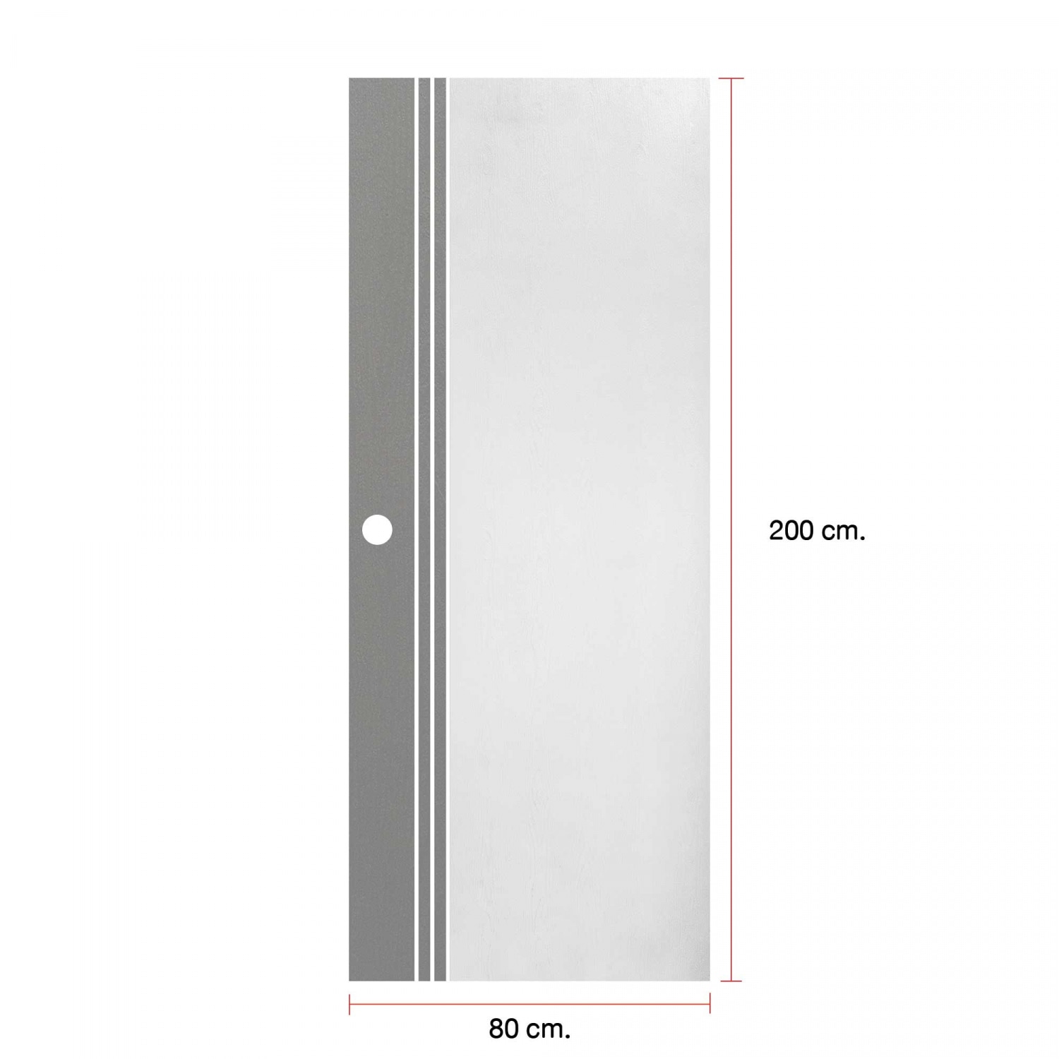 WELLINGTAN ประตู UPVC รุ่น WT028M (สำหรับใช้ภายนอก) เซาะร่อง ขนาด 80x200 ซม. สีทูโทน ขาว/เทา (เจาะลูกบิด)