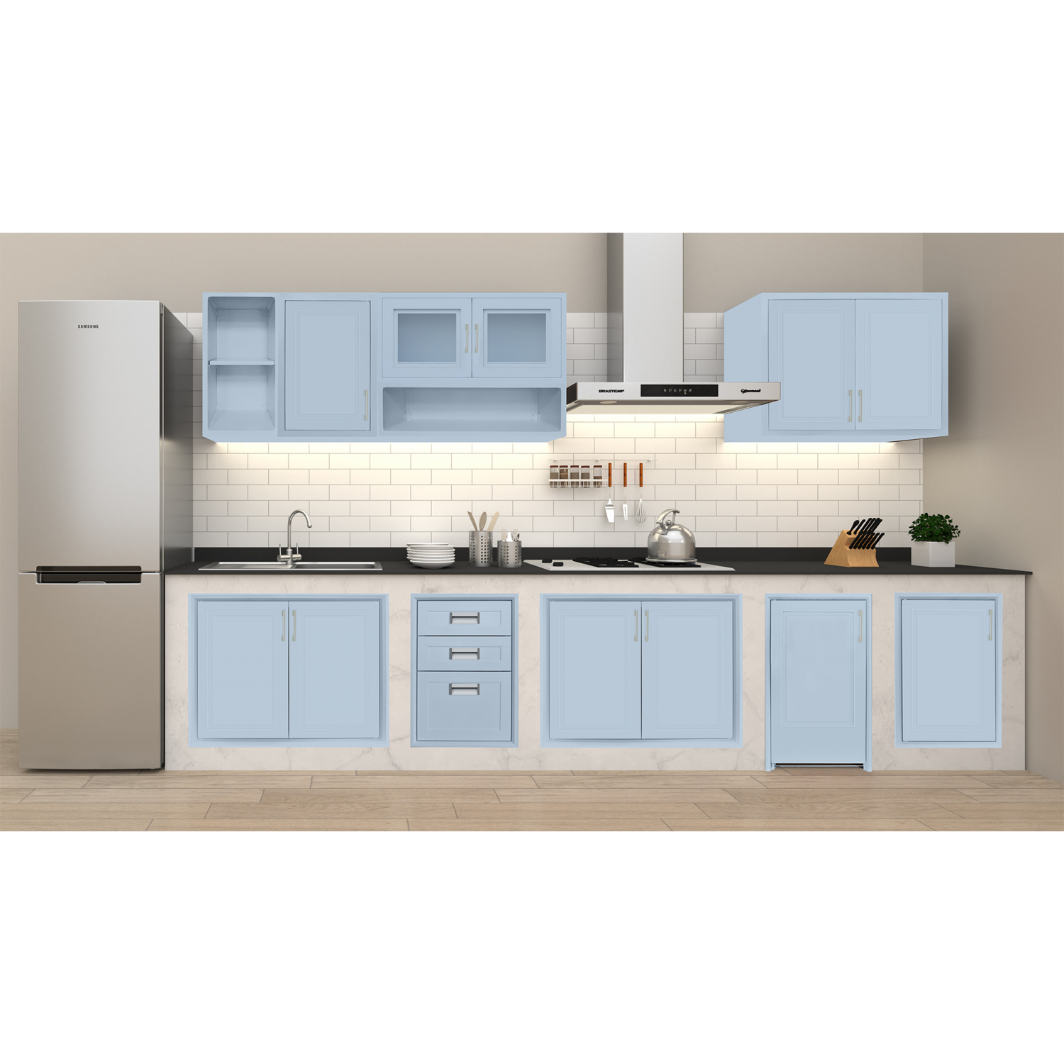 CLOSE บานซิงค์ถังแก๊ส ABS TATE Blue dux ขนาด 45.5x79x10cm สีบลูดั๊ก