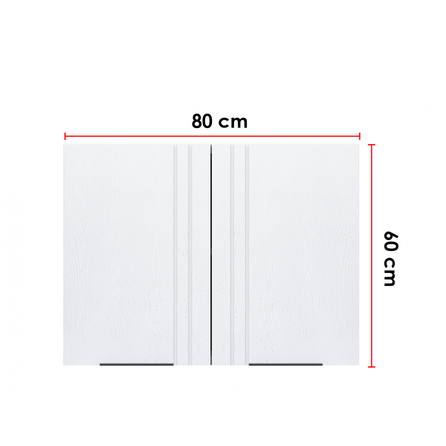 CLOSE Lumine ตู้แขวนคู่ uPVC 80x60cm. เซาะร่อง สีเพียวไวท์