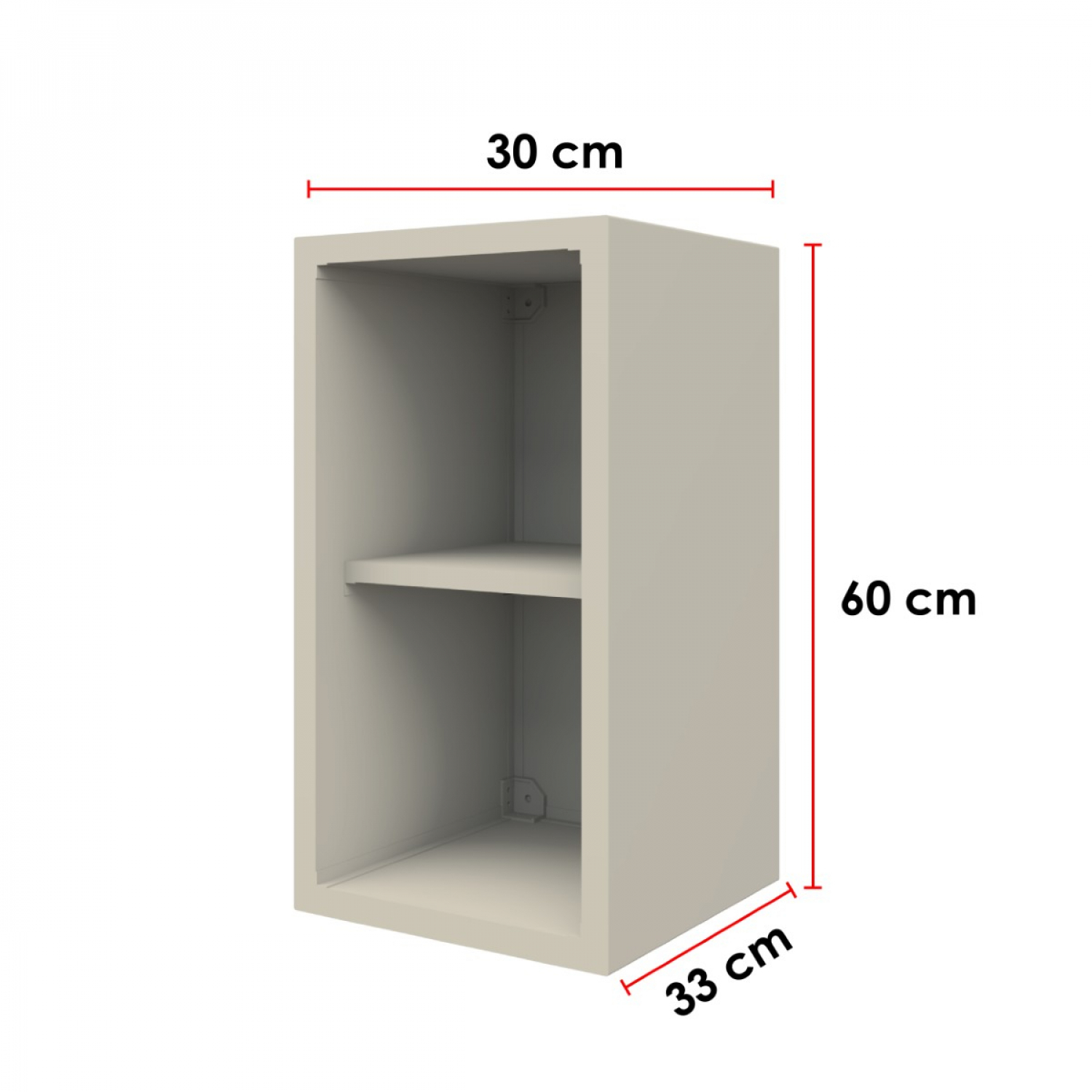 CLOSE Lumine ชั้นเข้ามุม uPVC 30x60x33 ซม. เซาะร่อง สีอัลมอนด์