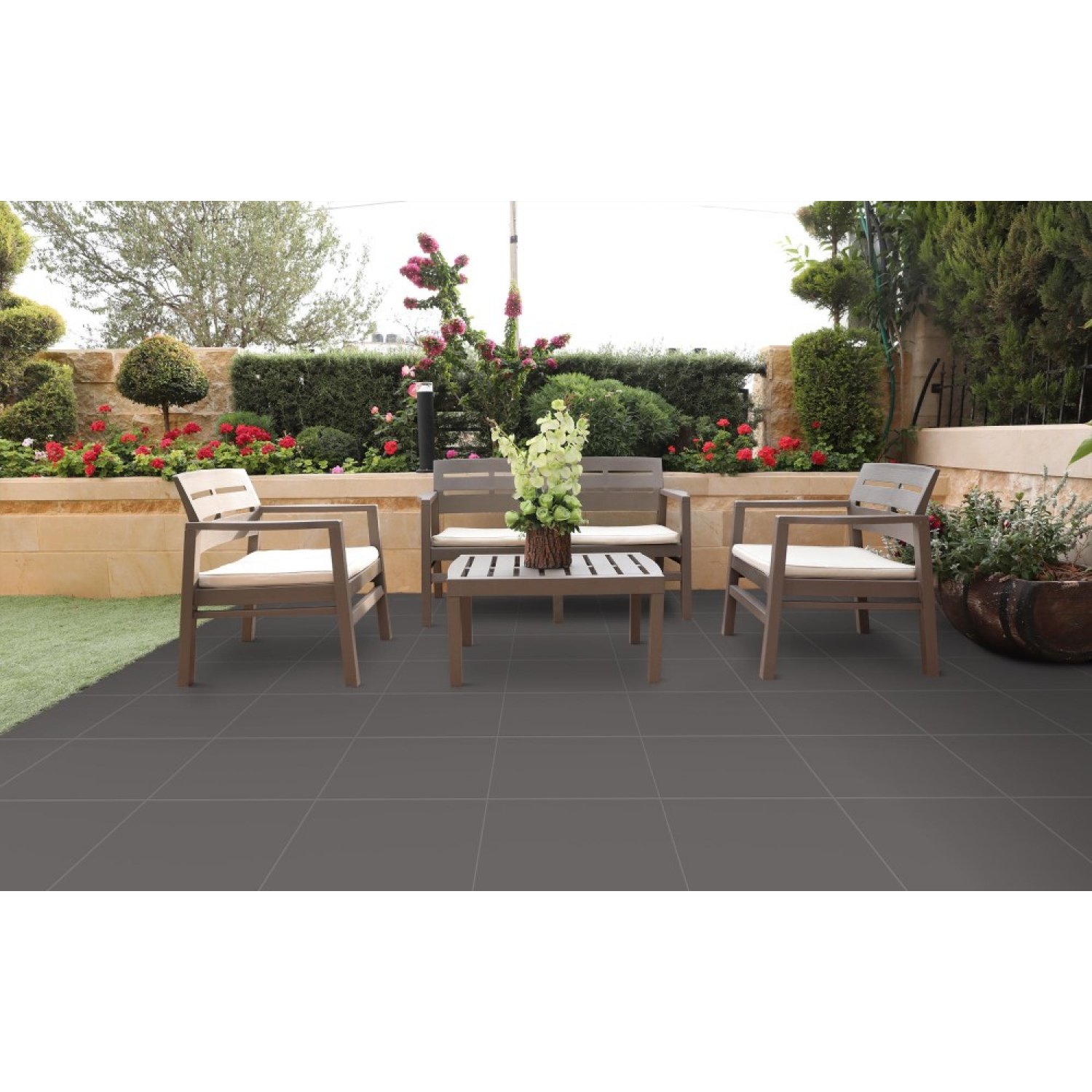 Marbella กระเบื้องเซรามิคปูพื้น 40X40 ซม. รุ่น ทิวเพทาย เทา (MB) Matt (6P)