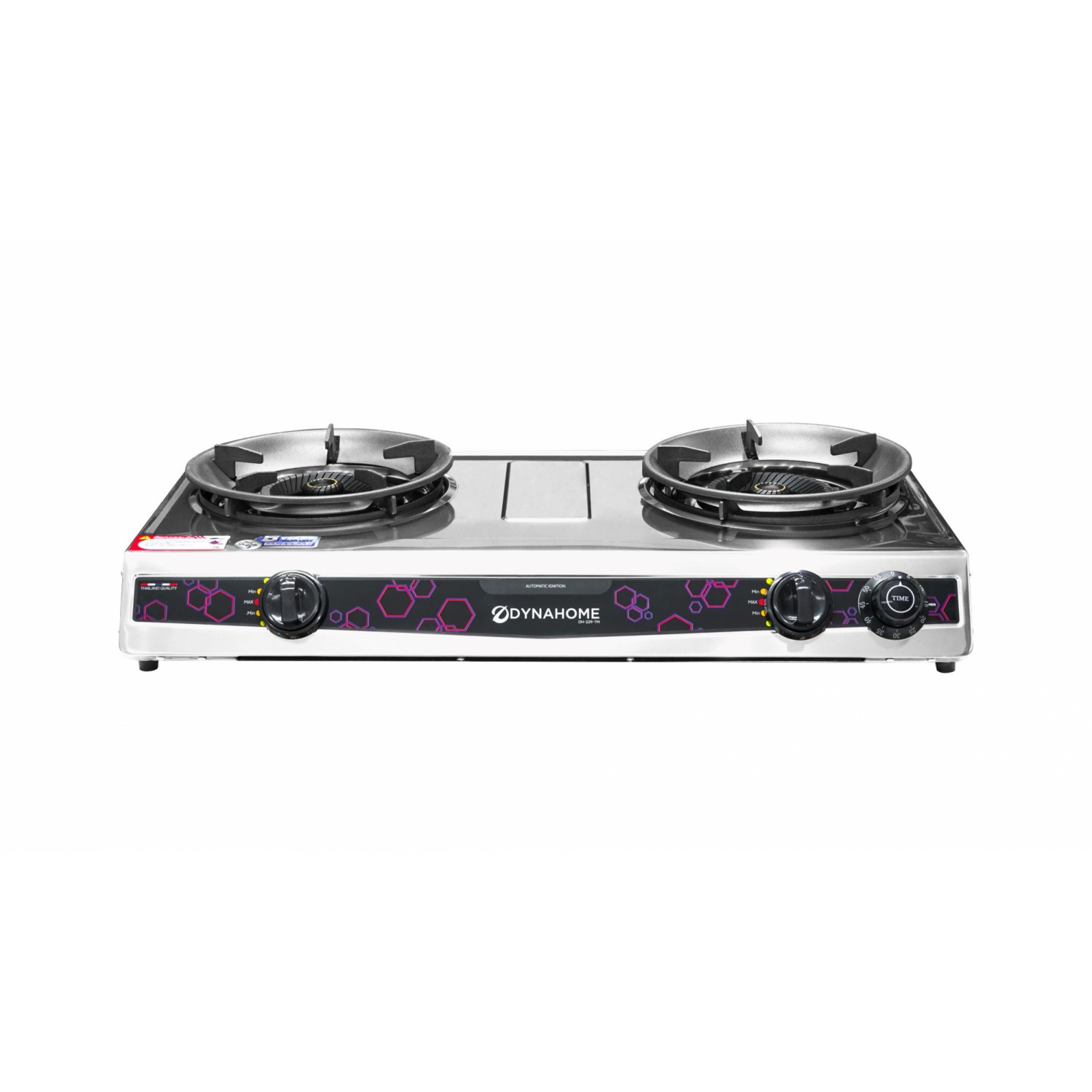 DYNAHOME เตาแก๊สสแตนเลสแบบตั้งโต๊ะ 2 หัวเตา มี TIMER DH-229-TM