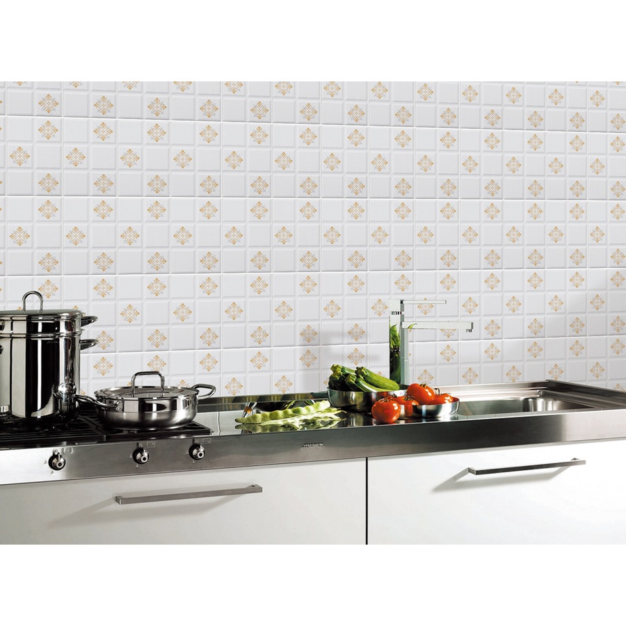 Marbella กระเบื้องเซรามิคปูผนัง 20X30 ซม. กาสะลอง-ขาว SF2305 Gloss (25P)