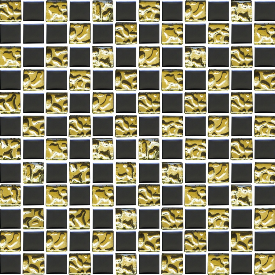 Marbella โมเสคแก้ว 30x30x0.6 ซม. เทย์เลอร์ M0301JS ดำ-ทอง