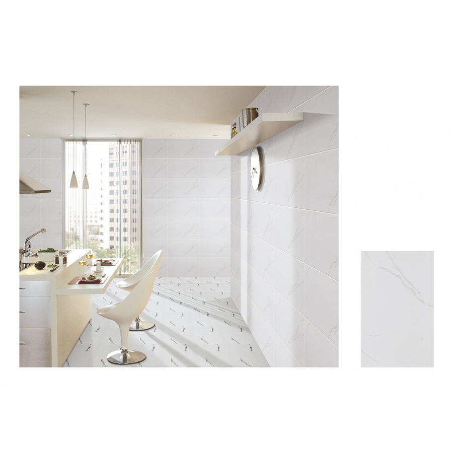 Marbella 25X40 ซม. กระเบื้องบุผนัง รุ่น เบลล่า ไวท์ 911 A (15P) (Glossy)