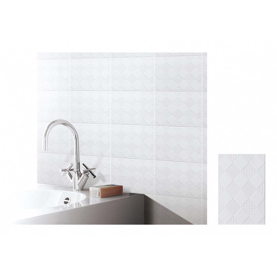 Marbella กระเบื้องเซรามิคปูผนัง 20X30 ซม. วอลลี่ไวท์ ZX2018 Gloss (25P)