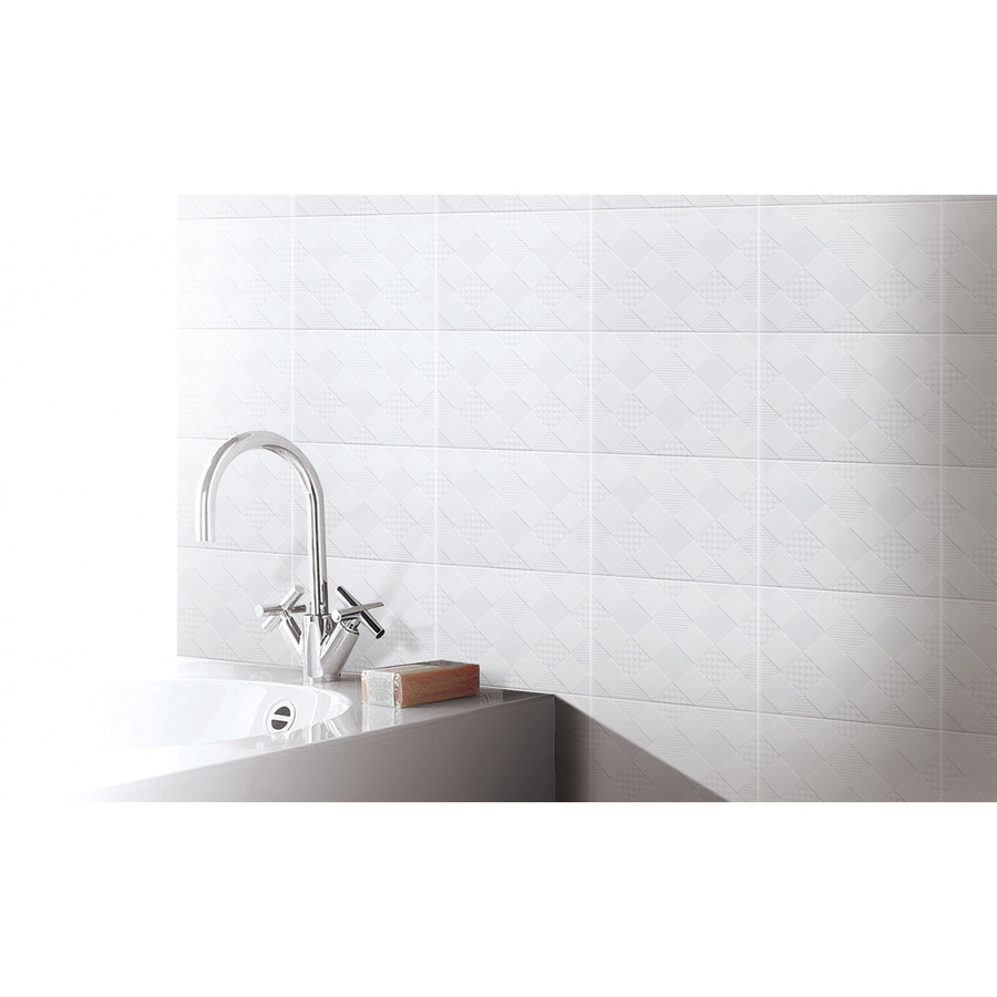Marbella กระเบื้องเซรามิคปูผนัง 20X30 ซม. วอลลี่ไวท์ ZX2018 Gloss (25P)